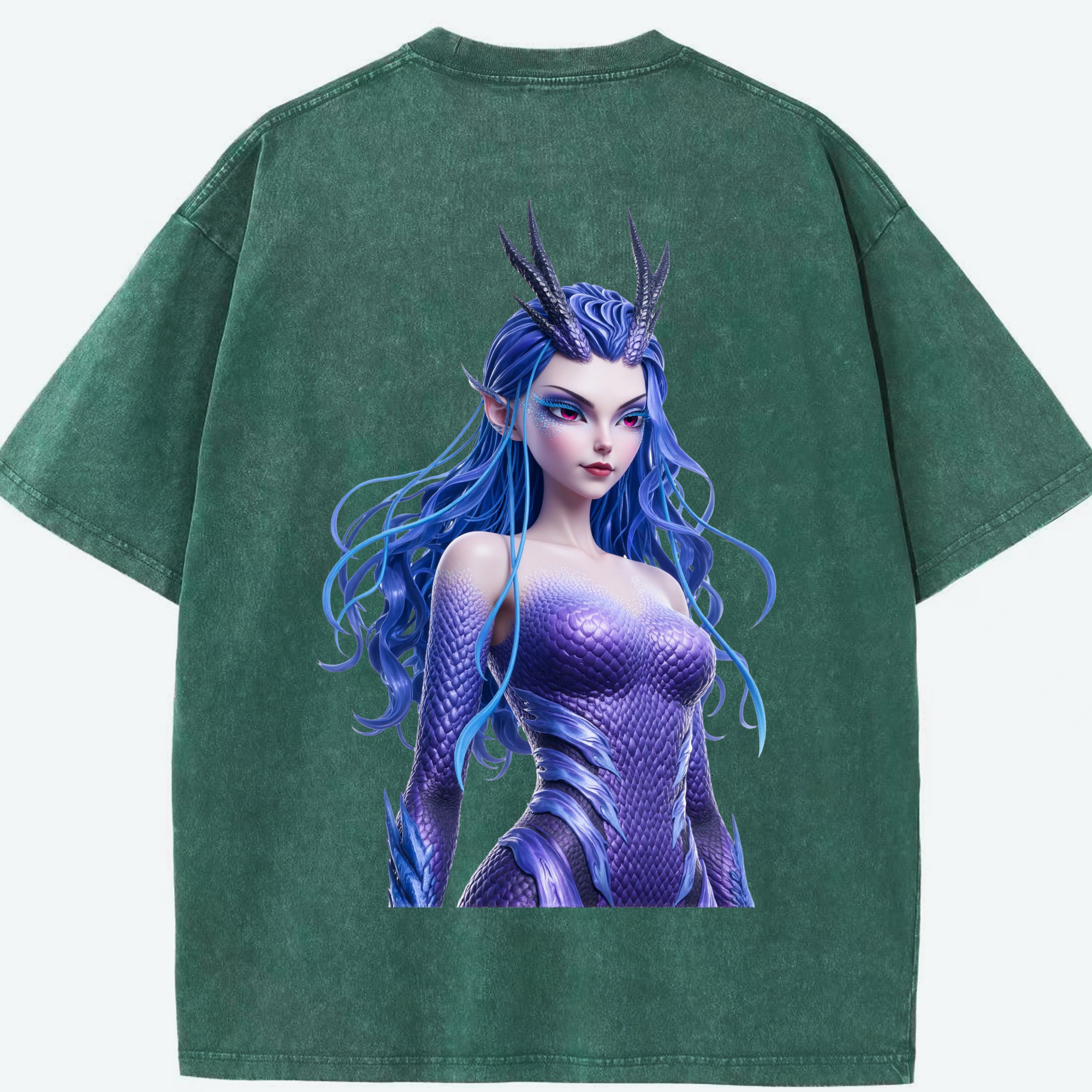 （画像用） Ne Zha 2 ナタ 魔童の大暴れ 綿100% ヴィンテージ風 半袖Tシャツ（背面プリント）